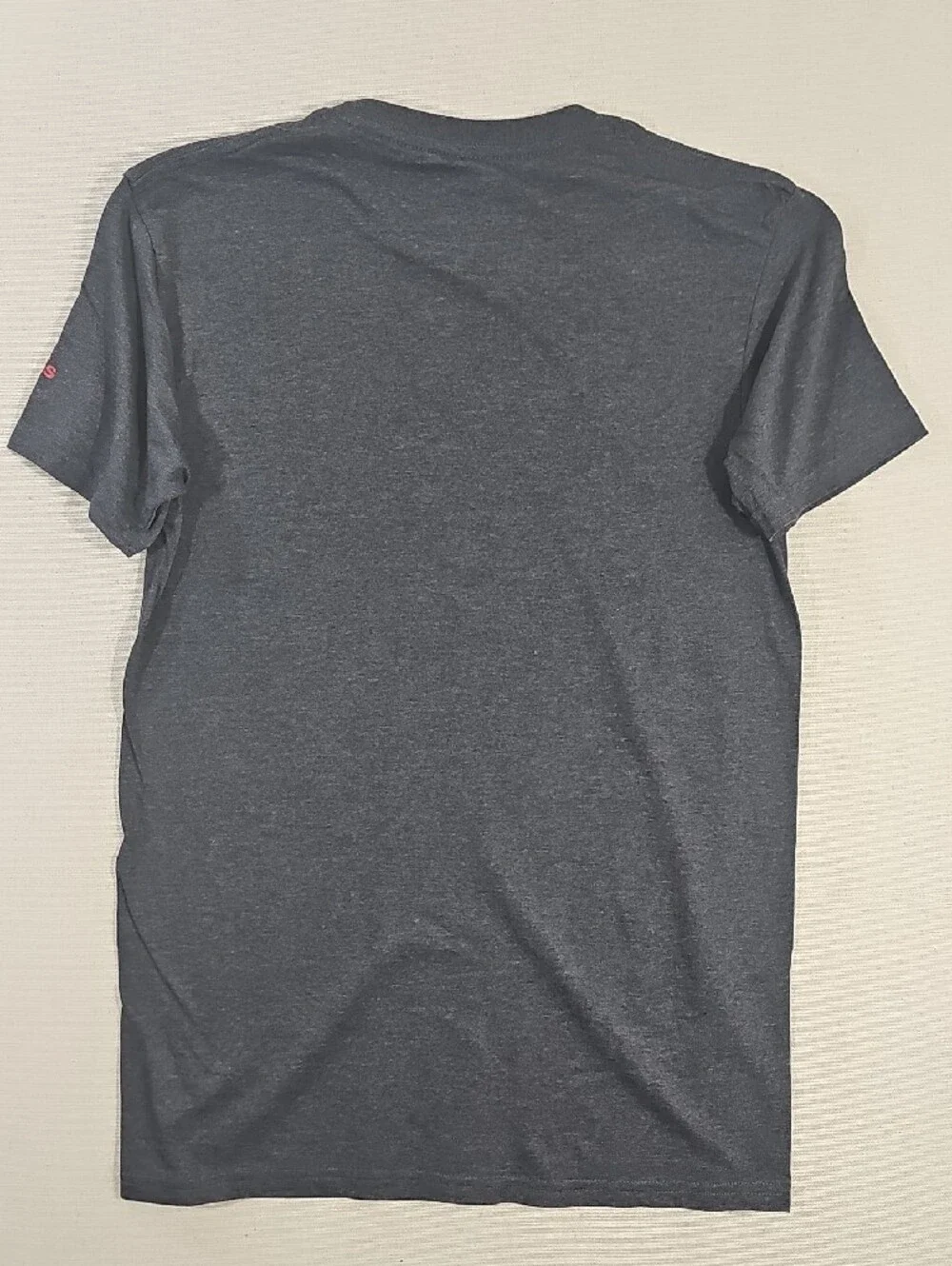 adidas Charcoal Short-Sleeve Tee with Red Logo Graphics